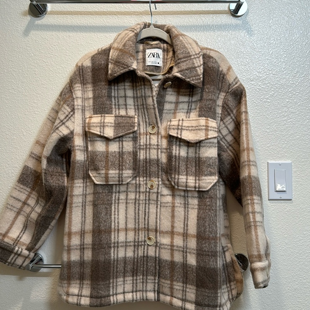 Cute plaid oversized jacket